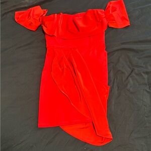Lovers + Friends Vibrant Red Strapless Dress